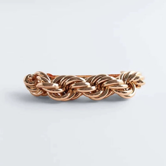 Gold Rope Twist Ponytail Holder Barrette - Picture 3 of 5